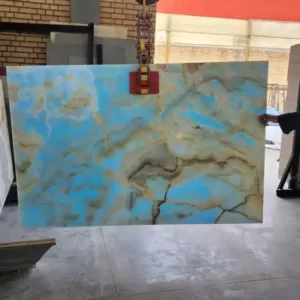 Blue Onyx Stones Slabs Coloured ()