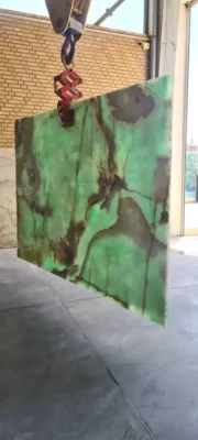 Green Onyx Stones Slabs Coloured