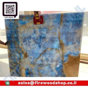 Blue Onyx Stone Slabs Beautiful Blue Colored Onyx For Luxury Design And Interior Decoration Of Lighted Walls And Floors In The Hotel, Villa And Office.