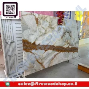 White Onyx &Quot;Golden Lines&Quot; For Luxury Design And Interior Decoration Of Walls And Floors In The Hotel, Villa And Office. White Lines Onyx Stone Slabs