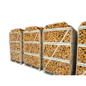 Pallet Crates with Firewood Nets Birch